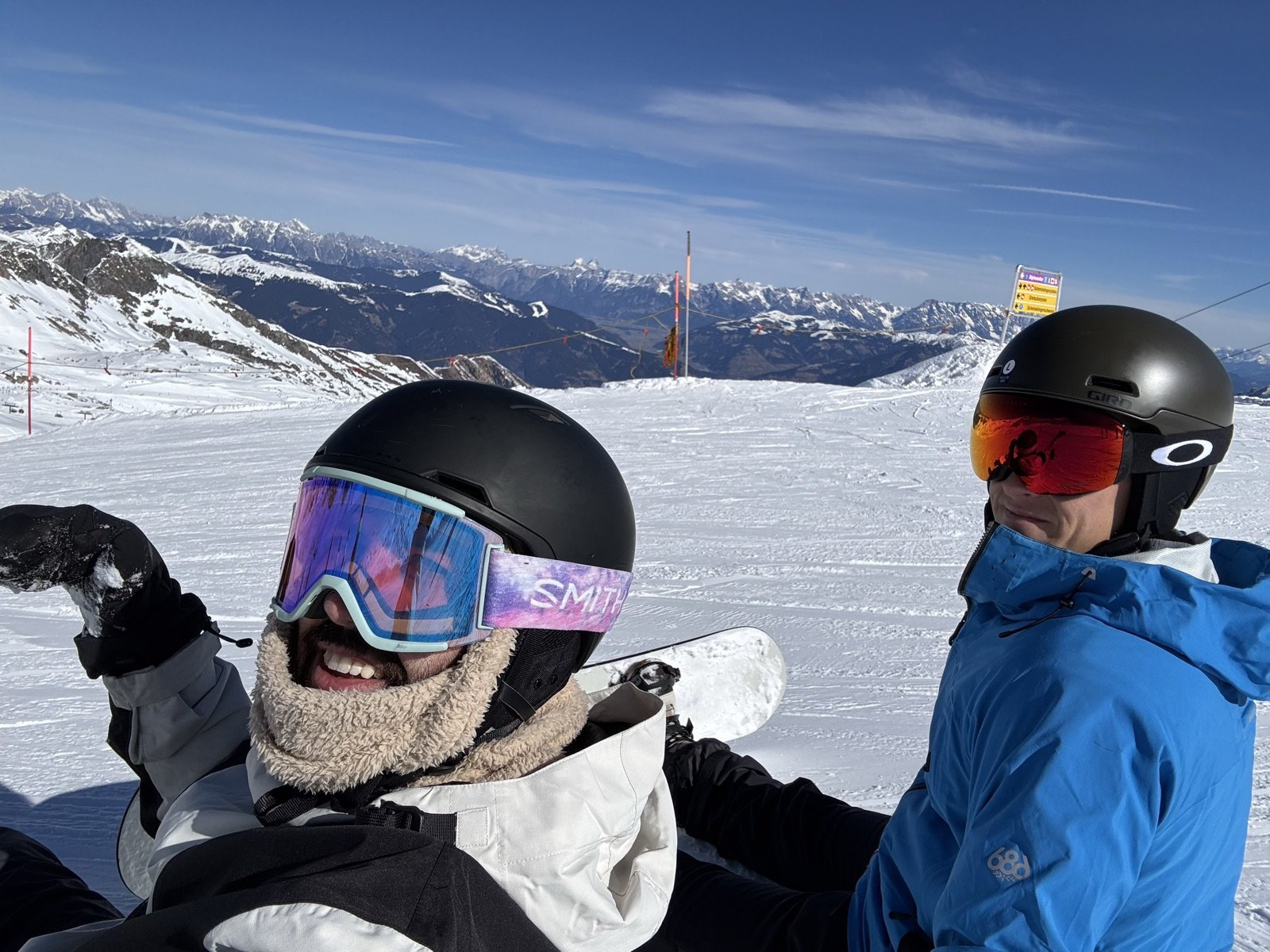 Michael and Andrew riding the chairlift in the Austrian Alps